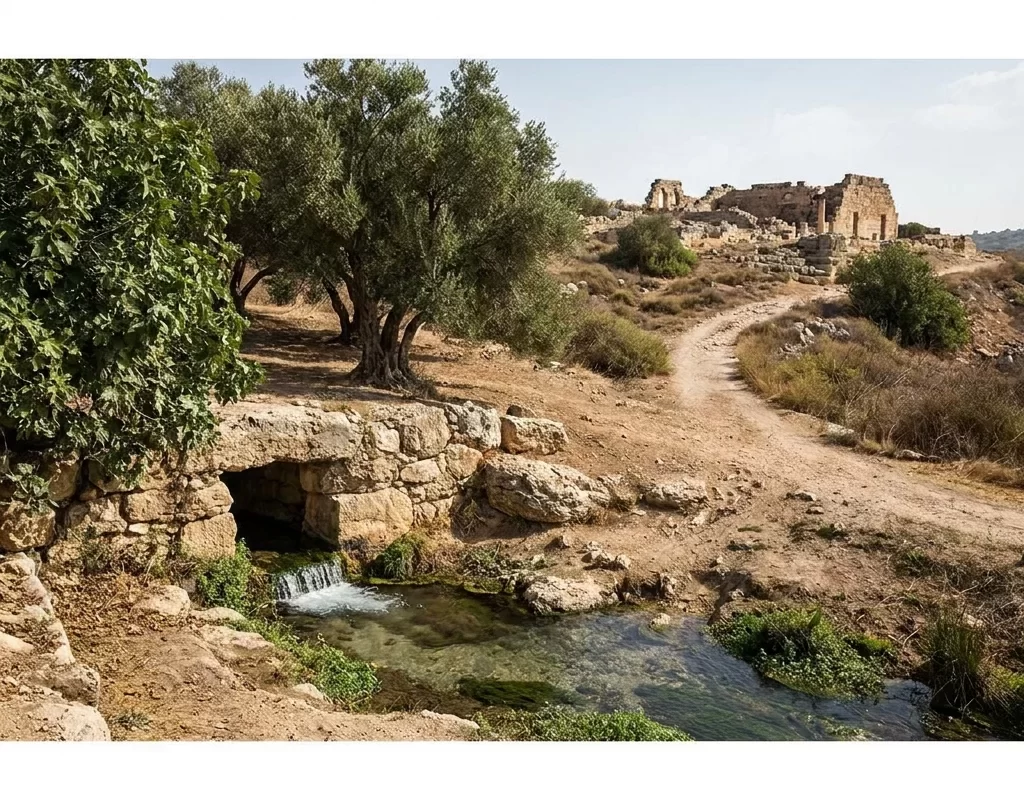 נחל זנוח — חורבת חנות, עין מטע ועין תנור