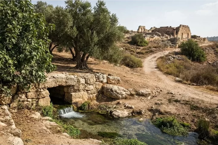 נחל זנוח — חורבת חנות, עין מטע ועין תנור